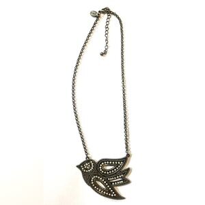 Cleo American Black Bird Pendant Chain Necklace
